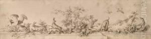 A Ledge Decoration With Animals And Fauna by Johann Esaias Nilson