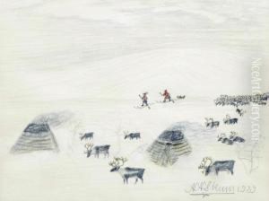 Sameviste Med Renar by Nils Nilsson Skum
