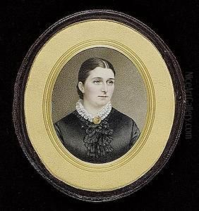 A Lady Wearing A Black Dress With Ruffled Front Panel, White Ruff Collar Fastened With A Gold Brooch, Her Dark Hair Worn In A Bun A Lady Wearing A Black Dress With Ruffled Front Panel, White Ruff Collar Fastened With A Gold Brooch, Her Dark Hair Worn In A Bun