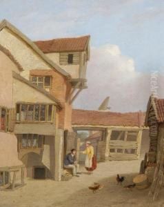 A Street Scene In Norwich by Henry Ninham