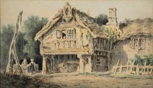Children By A Cottage Well by Henry Ninham
