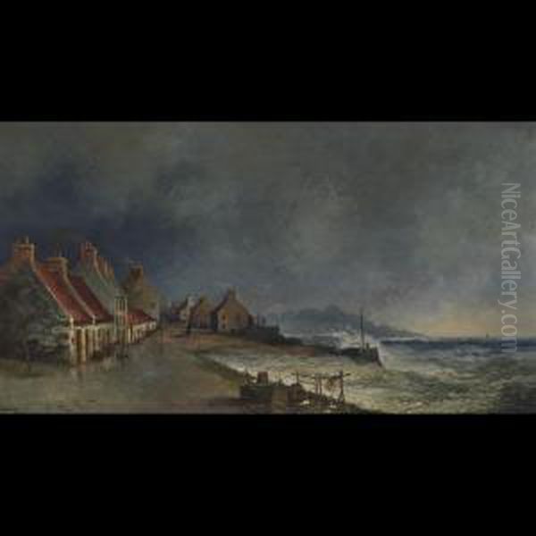 Figures On A Coastal Village - view 1