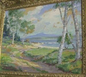 Birch-lined Path by Herkis Hume Nisbet