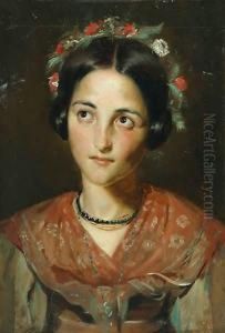 Jeune-femme A La Couronne De Fleurs