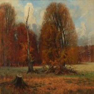 Autumn Day In The Deer Garden, Denmark by Thorvald Simeon Niss