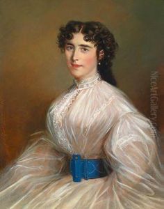 Portrait Einer Dame Inweisem Kleid