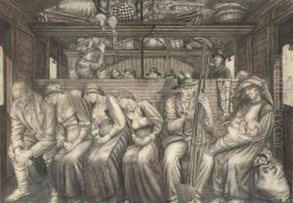 Farm Labourers In A Railway Carriage - view 1