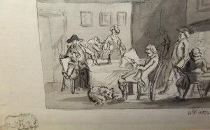 Gentlemen In An Interior Scene With Dog Gentlemen In An Interior Scene With Dog