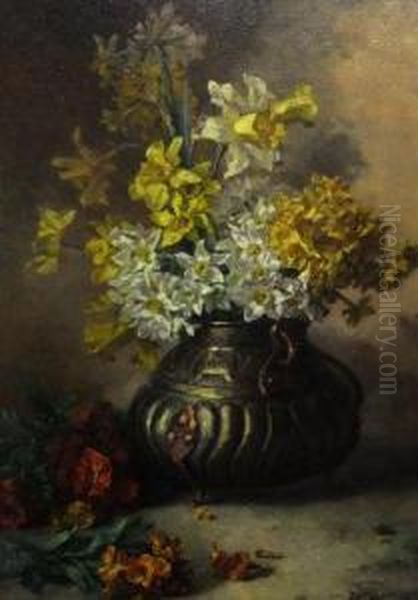 Daffodils And Narcissi In An Urn - view 1
