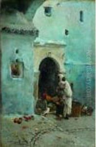 Marchand De Fruits A Alger by Francisque Noailly