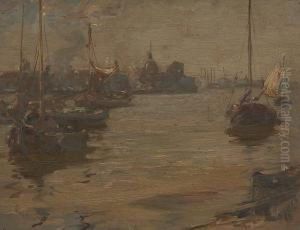 Dutch River Scene by James Campbell Noble