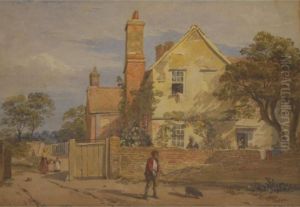 Figures With A Pig By A Country House