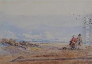 A Couple And Their Dog On A Moor by Richard Pratchett Noble