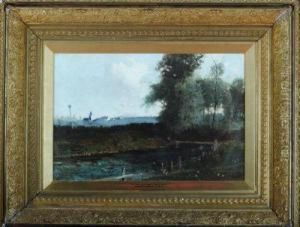 On The Tyne Near East Linton by Robert Noble