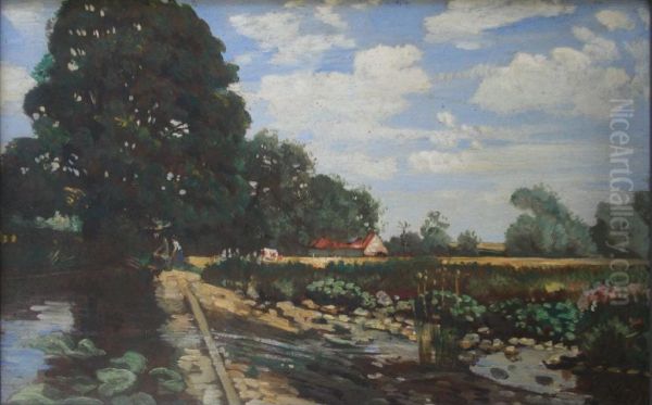 Figures By A Mill Stream - view 1
