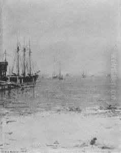 View Of Gravesand Bay Waterfront by Thomas Satterwhite Noble