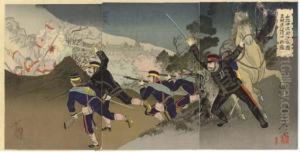 Lieutenant Yamaji Urging On Our Troops by Watanabe Nobukazu