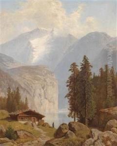 Mountain Lake With A View Of The Watzmann