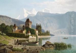 View Of Castle Oberhofen On Lake Thun