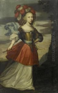 Portrait Of A Young Lady, Full-length, As Diana by Jean Nocret I
