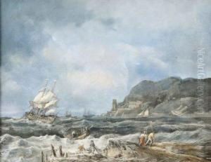 Navire Dans La Tempete Pres D'une Cote by Noel, Alexandre Jean