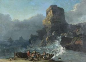 Mer Agitee Sur Une Cote Rocheuse