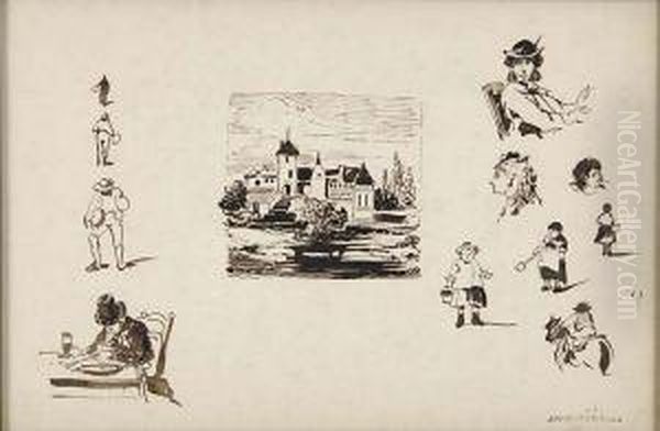 Chateau En Bretagne Et Etudes De Personnages - view 1
