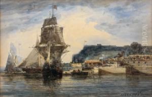 Goelette Sortant Du Port by Jules Achille-Noel