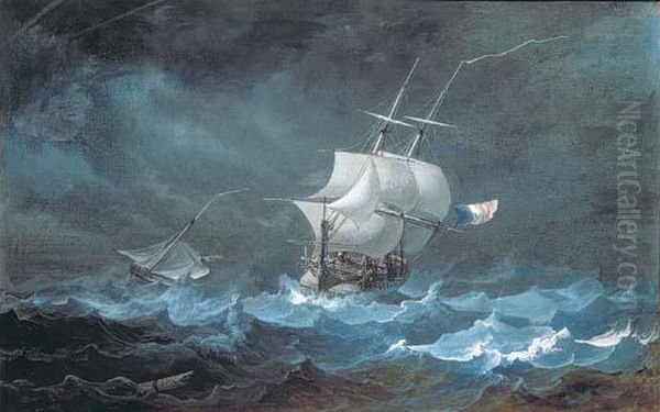 Marine: Navire De Haut Bord Pris Dans Une Tempete - view 1