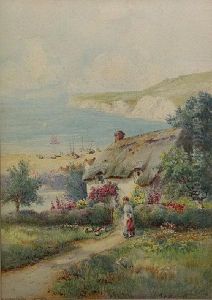Robin Hood's Bay, Yorkshire. Cottages Above The Beach. by Thomas Noelsmith