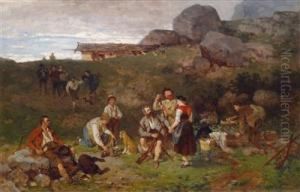 "jagdgesellschaft Bei Salzburg" by Julius Noerr