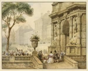 Promenade Vor Einem Chateau by Francois J. & Rube, Auguste A. Nolau
