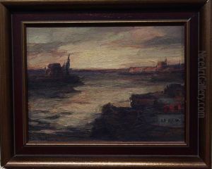 Category: Painting
Description:boten Aan De Oever Van De Rivier by Lucien Nolens