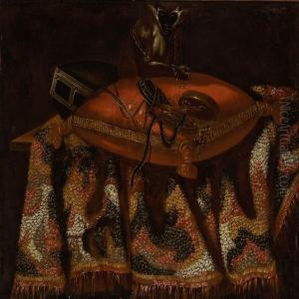 Still Life With A Monkey On A Red Cushion - view 1