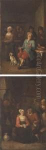 Tavern Interiors With Figures by Jan Baptist Nollekens