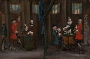 Les Joueurs De Cartes by Josef Frans Nollekens