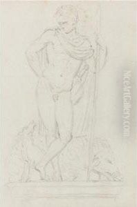 A Group Of Sketchbook Pages With Male Figures After Theantique by Joseph Nollekens