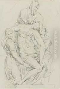 A Group Of Sketchbook Pages With Studies After 16th Centuryflorentine Masters by Joseph Nollekens