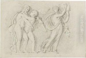 A Group Of Sketchbook Pages With Figures Taken From Antiquereliefs by Joseph Nollekens