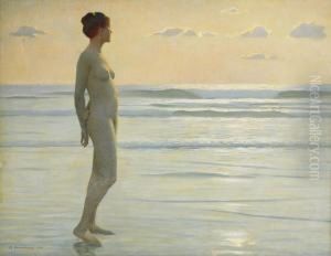 Madchen Am Strand by Max Nonnenbruch