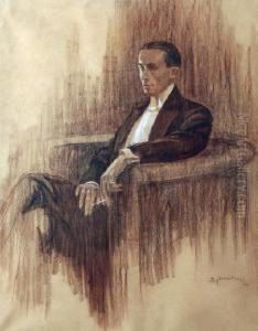 Portret Mezczyzny Z Papierosem by Stefan Juliusz Norblin