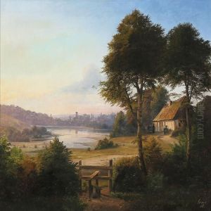 Summer Day At Gentofte Lake by Nordahl Peter Frederik Grove