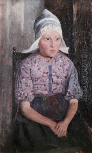 Flicka I Stol Med Huvudduk by Henrik Nordenberg