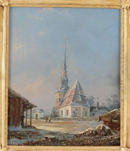 Mora Kyrka I Vinterskrud by Axel Wilhelm Nordgren
