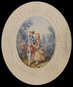 Figures Walking In The
Garden by Orlando Norie