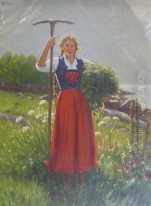 Young Girl With A Rake