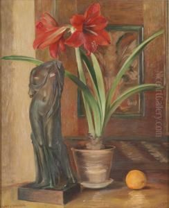 Stilleben Med Amaryllis by Hans Norsbo