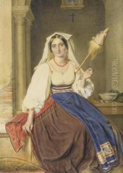Italian Woman With Spindle - view 1