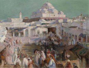 La Mosquee Sidi-m'harez Et La Place Bab-souika, Tunis