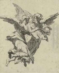 Angels Carrying The Infant Christ by Pietro Antonio Novelli